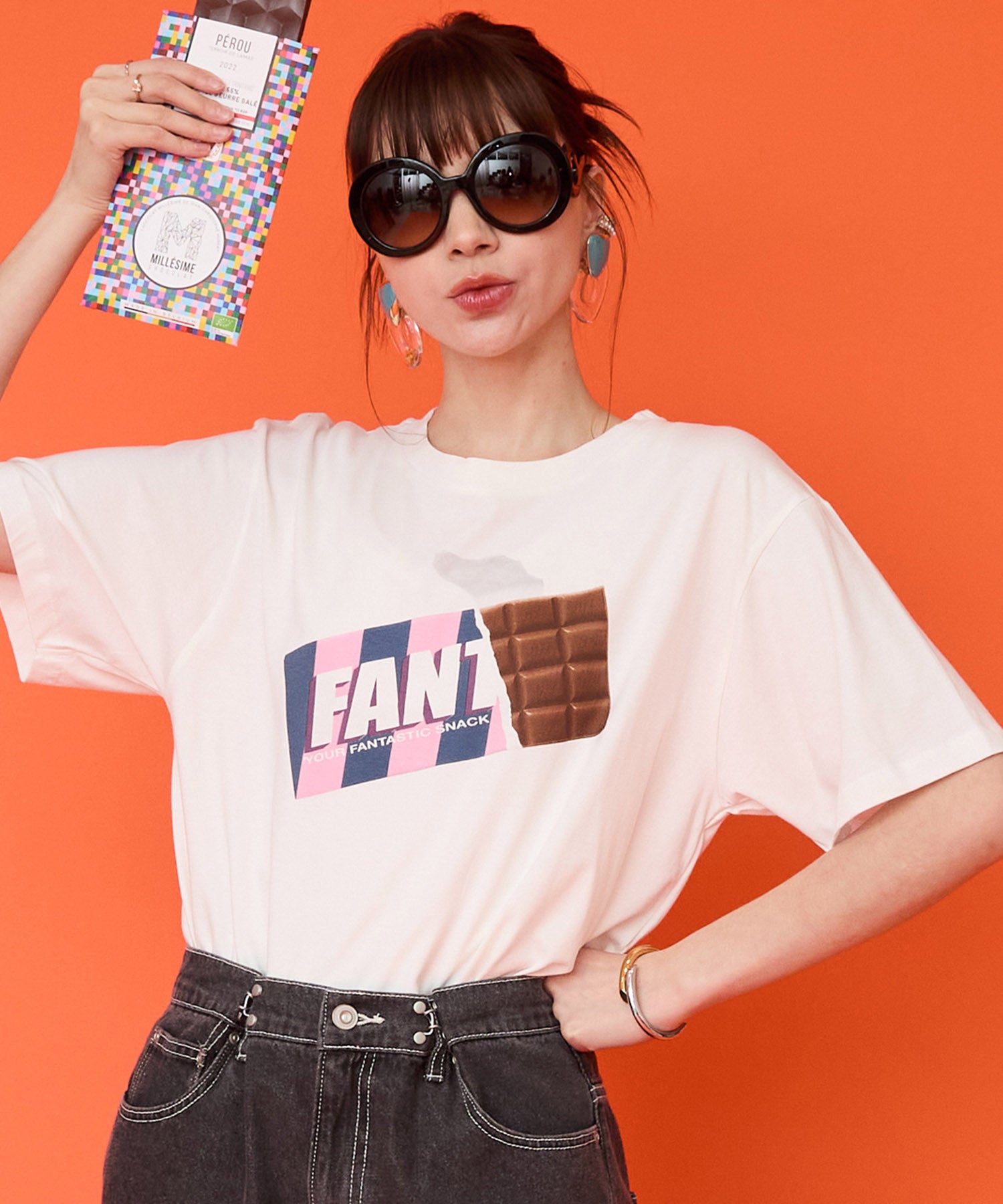 【COMPANIA FANTASTICA】チョコレートプリントTシャツ | JETSET SOLO PLUS(ジェットセットソロプラス) 公式通販| インポート レディース ファッション きれいめカジュアル